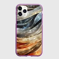 Чехол iPhone 11 Pro матовый Блестящая волнистая текстура, цвет: 3D-фиолетовый