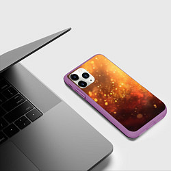 Чехол iPhone 11 Pro матовый Золотая блестящая текстура, цвет: 3D-фиолетовый — фото 2