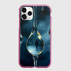 Чехол iPhone 11 Pro матовый Люди в каплях, цвет: 3D-малиновый
