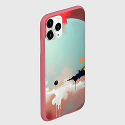 Чехол iPhone 11 Pro матовый Сюрреалистичная абстракция, цвет: 3D-малиновый — фото 2