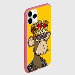 Чехол iPhone 11 Pro матовый NFT ape king, цвет: 3D-малиновый — фото 2
