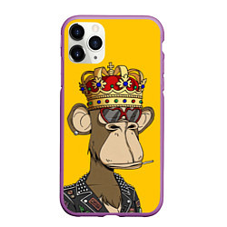 Чехол iPhone 11 Pro матовый NFT ape king, цвет: 3D-фиолетовый