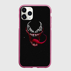 Чехол iPhone 11 Pro матовый Веном в темноте, цвет: 3D-малиновый