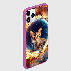 Чехол iPhone 11 Pro матовый Сингапурская кошка в космосе, цвет: 3D-фиолетовый — фото 2