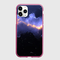 Чехол iPhone 11 Pro матовый Молния в фиолетовом небе текстура, цвет: 3D-малиновый