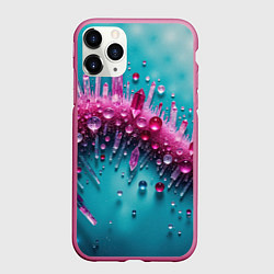 Чехол iPhone 11 Pro матовый Розовые кристаллы, цвет: 3D-малиновый