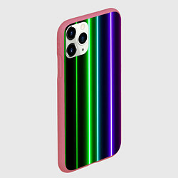 Чехол iPhone 11 Pro матовый Neon lines, цвет: 3D-малиновый — фото 2