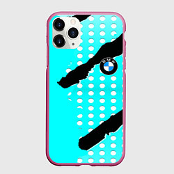 Чехол iPhone 11 Pro матовый BMW sport краски, цвет: 3D-малиновый