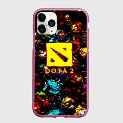 Чехол iPhone 11 Pro матовый Dota2 персонажи, цвет: 3D-малиновый