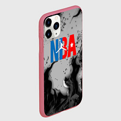 Чехол iPhone 11 Pro матовый NASA неоновый огонь, цвет: 3D-малиновый — фото 2