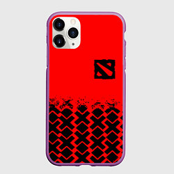Чехол iPhone 11 Pro матовый Dota игровой паттерн, цвет: 3D-фиолетовый