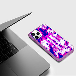 Чехол iPhone 11 Pro матовый Monster energy краски гранж, цвет: 3D-фиолетовый — фото 2