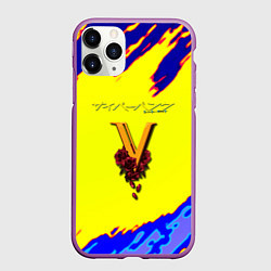 Чехол iPhone 11 Pro матовый Cyberpunk краски неоновые, цвет: 3D-фиолетовый