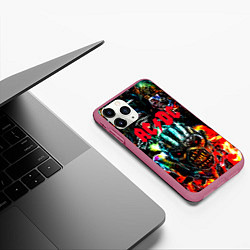 Чехол iPhone 11 Pro матовый ACDC рок монстры, цвет: 3D-малиновый — фото 2