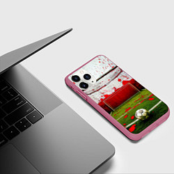 Чехол iPhone 11 Pro матовый Мини-футбол, цвет: 3D-малиновый — фото 2