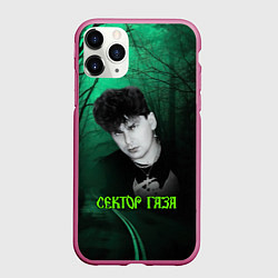 Чехол iPhone 11 Pro матовый Сектор газа зеленый фон, цвет: 3D-малиновый