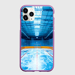 Чехол iPhone 11 Pro матовый Хоккейная коробка, цвет: 3D-фиолетовый