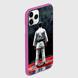 Чехол iPhone 11 Pro матовый Айкидоист на черном, цвет: 3D-фиолетовый — фото 2