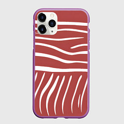 Чехол iPhone 11 Pro матовый Полоски красной зебры, цвет: 3D-фиолетовый