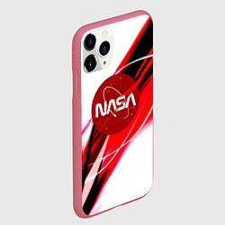 Чехол iPhone 11 Pro матовый Nasa абстрактные полосы, цвет: 3D-малиновый — фото 2