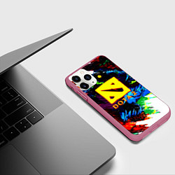 Чехол iPhone 11 Pro матовый Dota monster, цвет: 3D-малиновый — фото 2