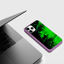 Чехол iPhone 11 Pro матовый Color green black, цвет: 3D-фиолетовый — фото 2