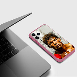 Чехол iPhone 11 Pro матовый Артуро Гатти на сером, цвет: 3D-малиновый — фото 2
