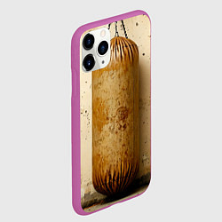 Чехол iPhone 11 Pro матовый Бежевая боксерская груша, цвет: 3D-фиолетовый — фото 2