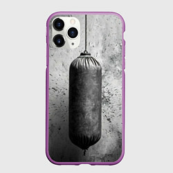 Чехол iPhone 11 Pro матовый Серая боксерская груша, цвет: 3D-фиолетовый