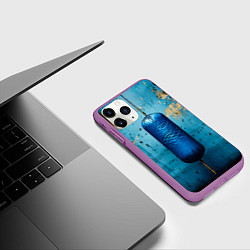 Чехол iPhone 11 Pro матовый Синяя боксерская груша, цвет: 3D-фиолетовый — фото 2