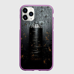 Чехол iPhone 11 Pro матовый Черная боксерская груша, цвет: 3D-фиолетовый
