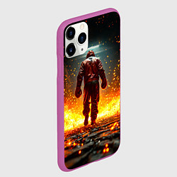Чехол iPhone 11 Pro матовый Боксер в огне, цвет: 3D-фиолетовый — фото 2