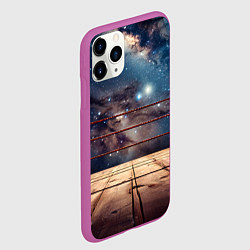 Чехол iPhone 11 Pro матовый Космический ринг, цвет: 3D-фиолетовый — фото 2