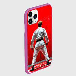 Чехол iPhone 11 Pro матовый Боец джиу-джитсу на красном, цвет: 3D-фиолетовый — фото 2
