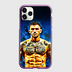 Чехол iPhone 11 Pro матовый Дастин Порье на синем, цвет: 3D-фиолетовый