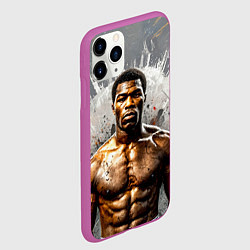 Чехол iPhone 11 Pro матовый Мухаммед Али на сером, цвет: 3D-фиолетовый — фото 2