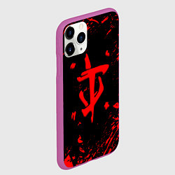 Чехол iPhone 11 Pro матовый Doom красные краски, цвет: 3D-фиолетовый — фото 2