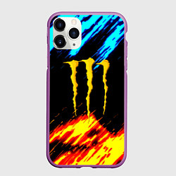 Чехол iPhone 11 Pro матовый Monster energy текстура огненная
