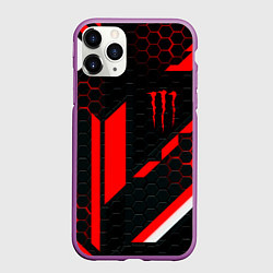 Чехол iPhone 11 Pro матовый Monster energy sport geometry, цвет: 3D-фиолетовый
