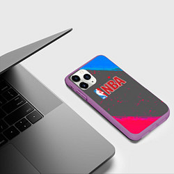 Чехол iPhone 11 Pro матовый NBA неоновые краски, цвет: 3D-фиолетовый — фото 2