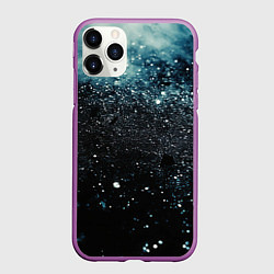 Чехол iPhone 11 Pro матовый Черно-синий текстурный фон, цвет: 3D-фиолетовый