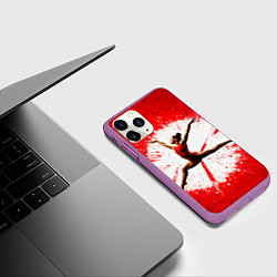 Чехол iPhone 11 Pro матовый Воздушная гимнастка на красном, цвет: 3D-фиолетовый — фото 2