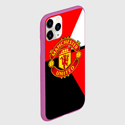 Чехол iPhone 11 Pro матовый Манчестер юнайтед геометрия линии, цвет: 3D-фиолетовый — фото 2