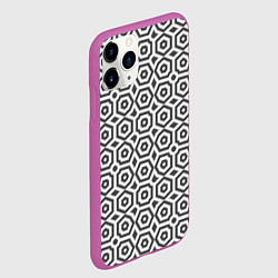 Чехол iPhone 11 Pro матовый Черно белый геометрический узор, цвет: 3D-фиолетовый — фото 2