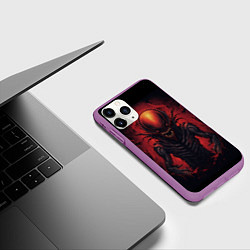 Чехол iPhone 11 Pro матовый Злой инопланетянин из портала, цвет: 3D-фиолетовый — фото 2