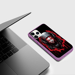 Чехол iPhone 11 Pro матовый Инопланетная девушка в красной краске, цвет: 3D-фиолетовый — фото 2