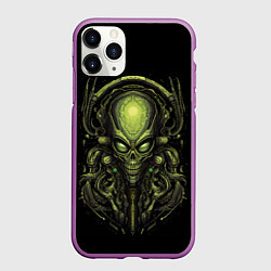 Чехол iPhone 11 Pro матовый Зеленый чужой, цвет: 3D-фиолетовый