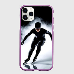 Чехол iPhone 11 Pro матовый Скоростной бег на коньках в черном