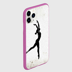 Чехол iPhone 11 Pro матовый Спортивная гимнастика на белом, цвет: 3D-фиолетовый — фото 2
