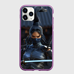 Чехол iPhone 11 Pro матовый Mortal Kombat - Kitana, цвет: 3D-фиолетовый
